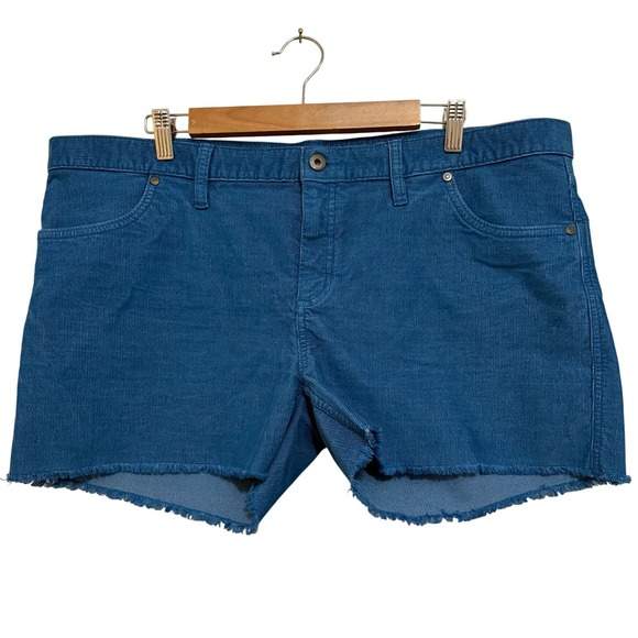 Carve Designs Pants - Carve Designs Women Shorts 16 Blue Corduroy Raw Hem Coastal Boho Summer Cut-offs
